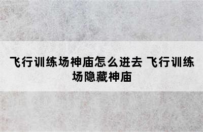 飞行训练场神庙怎么进去 飞行训练场隐藏神庙